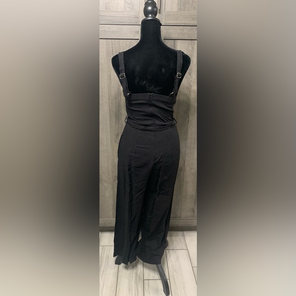 Lilyful Woman's Small Black Strappy Cotton Ankle Length Romper Jumper Jumpsuit - Picture 2 of 11